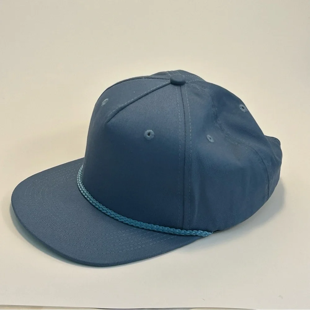 SNAG Snapback Cap, Steel Blue Solid, Adjustable Braided Rope Unisex Adults Hat